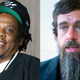 Jay-Z makes an announcement of the launch of Dream Chasers record label in joint venture with Roc Nation; Twitter CEO Jack Dorsey appears on a screen as he speaks remotely during a hearing before the Senate Commerce Committee on Capitol Hill.